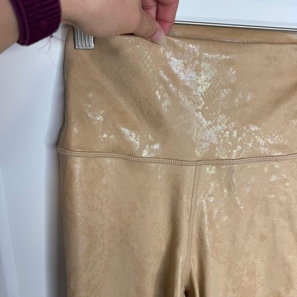 Carbon38 Cream Snake Reptile Metallic Sheen High Rise Leggings Size XS - Picture 4 of 6